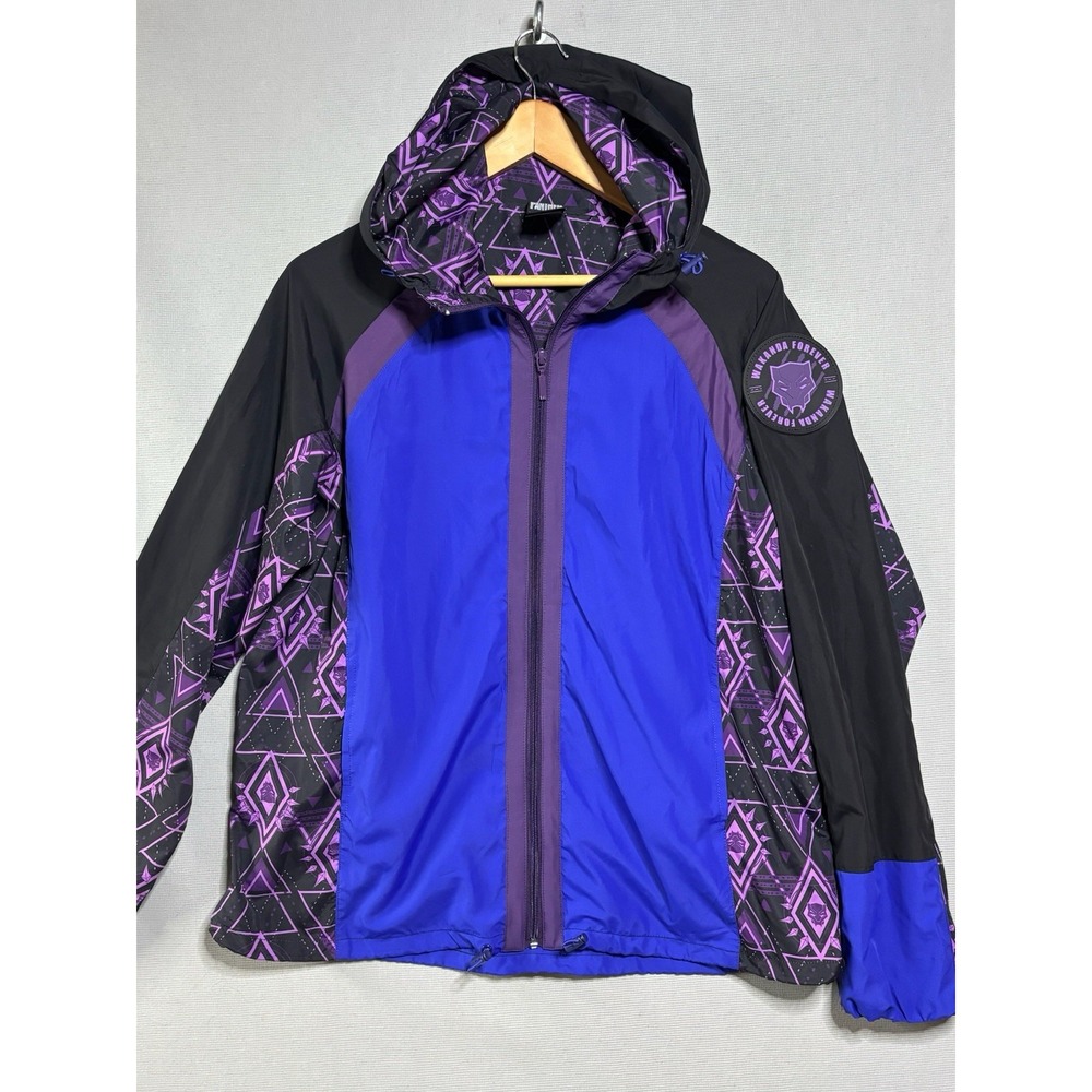 Her Universe Marvel Black Panther Windbreaker Jacket Black Purple Blue Womens M